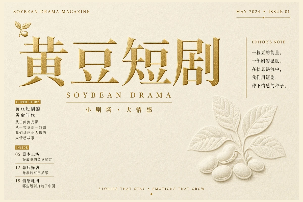 黄豆短剧豆册主题插画视觉